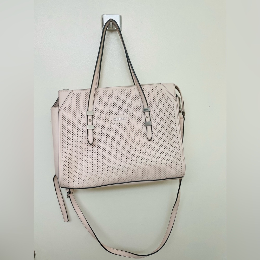 Guess Gia Satchel Tote Perforated Shoulder Bag